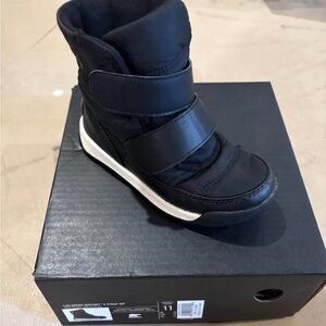 Sorel Black Kids Boots with Straps